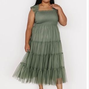 Dreamy Plus Size Smocked Tulle Dress